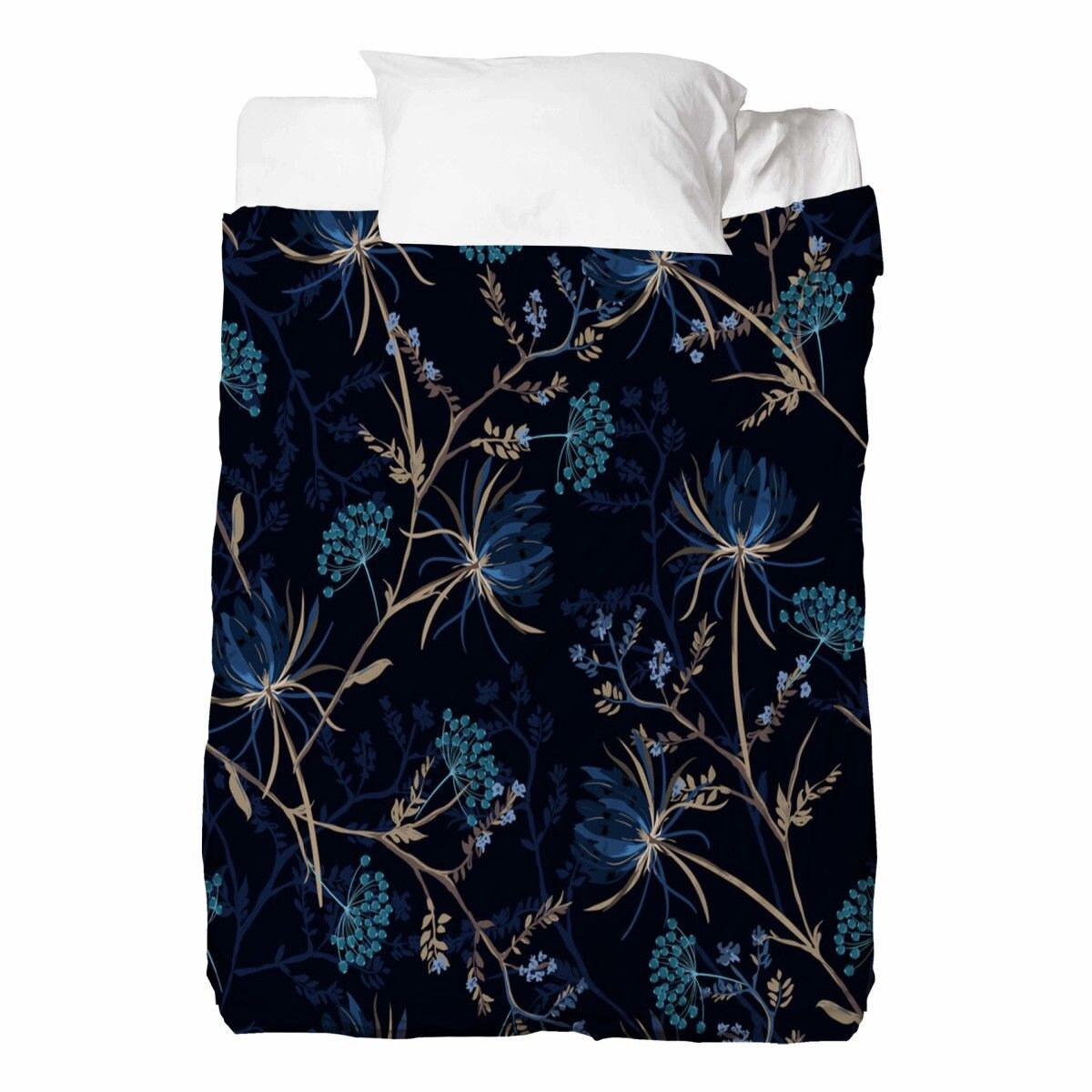 Black Floral Bed Sheets Floral Flat Sheet Flower Bedding Etsy