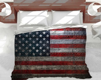 Vintage Revival Inspired Murky Dirty National Details about   Lunarable American Flag Bedspread 