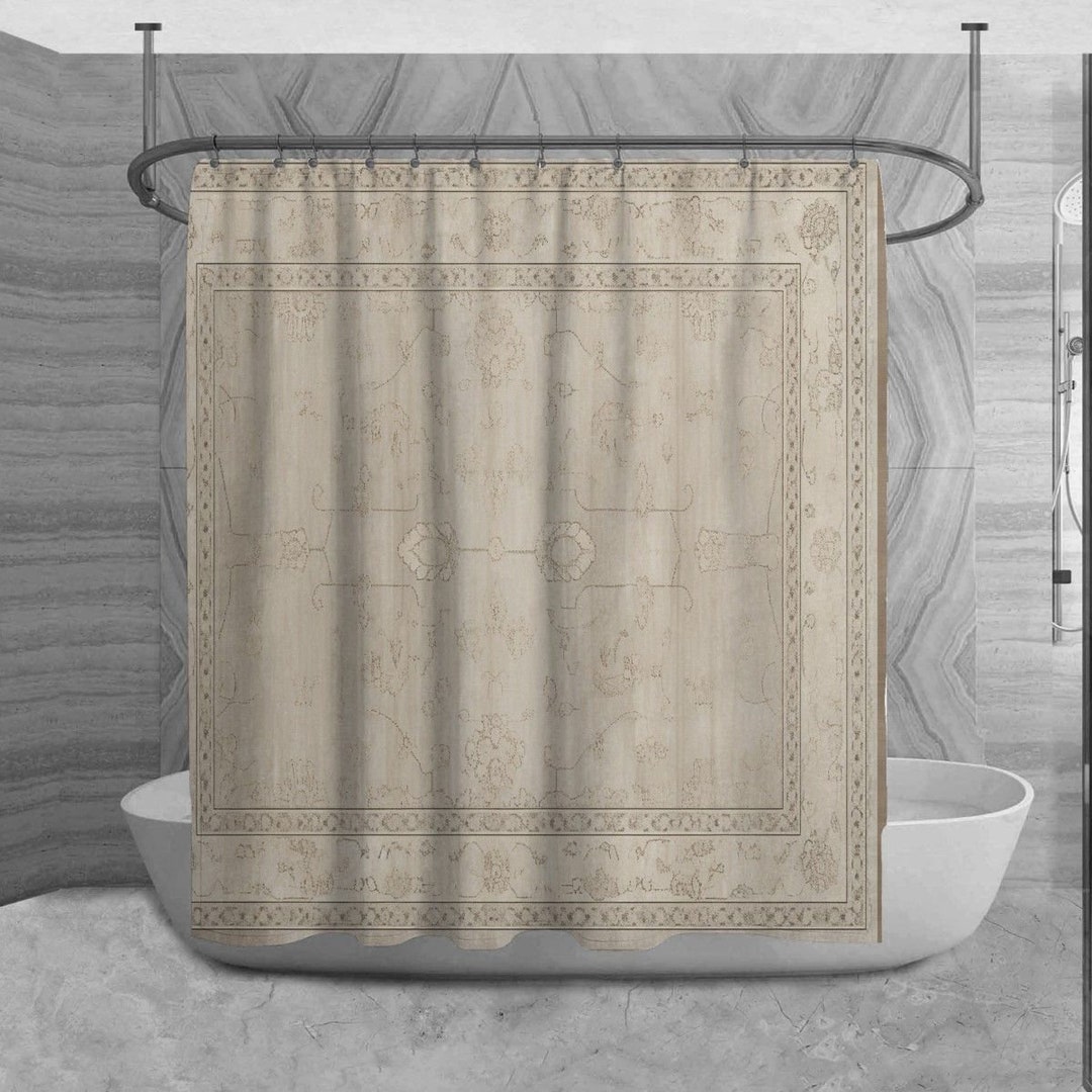 Oushak Shower Curtain Vintage Turkish Bathroom Decor Boho - Etsy