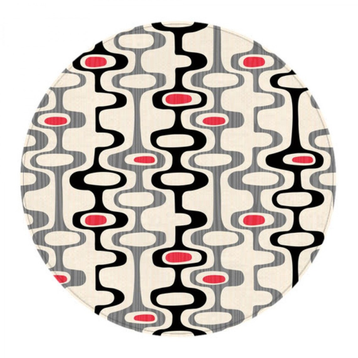 1960s Round Rug 1960s Circle Rug Mid Century Abstract Rug Etsy