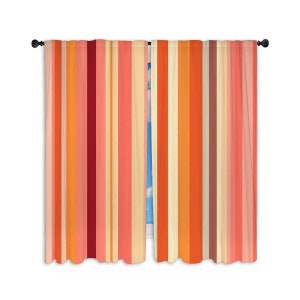 Stripes Window Curtain Trendy Blackout Curtains Orange Sheer Curtain Pink Custom Size Drapes Girls Personalized Gift