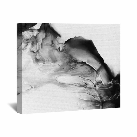 Black And White Resin Art Canvas Wrap Resin Wall Art Hanging Etsy