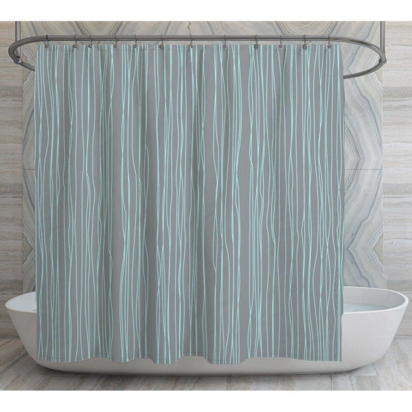 Country Blue Shower Curtain Etsy