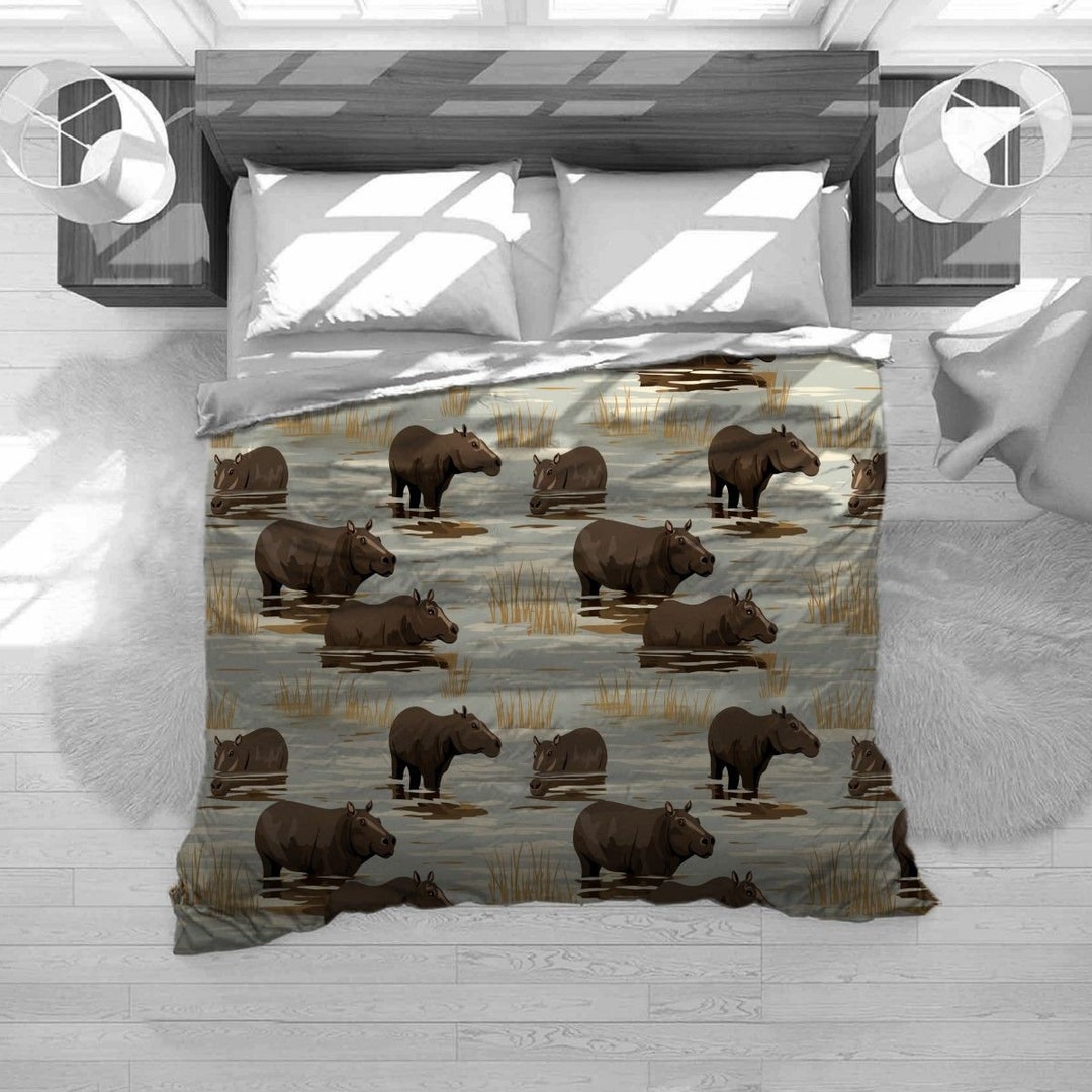Hippo Bedding Lakehouse Bedding Set Farmhouse Comforter Etsy
