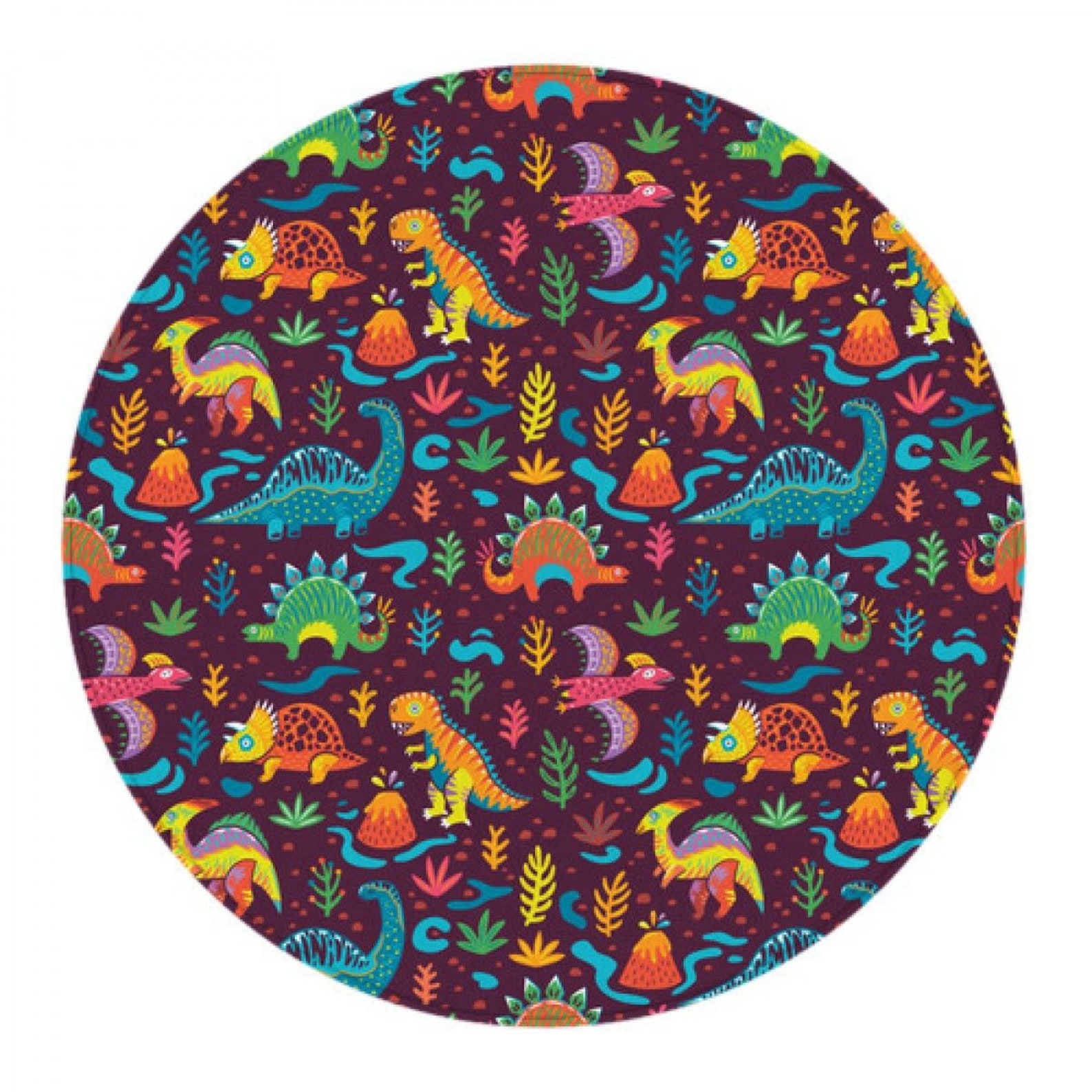 Dinosaur Round Rug Dinosaur Rugs Dino Rug Colorful Kids Etsy