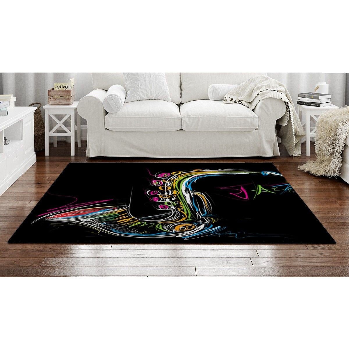 Jazz Rugs Music Area Rugs Jazz Music Rug Colorful Area Rug Etsy