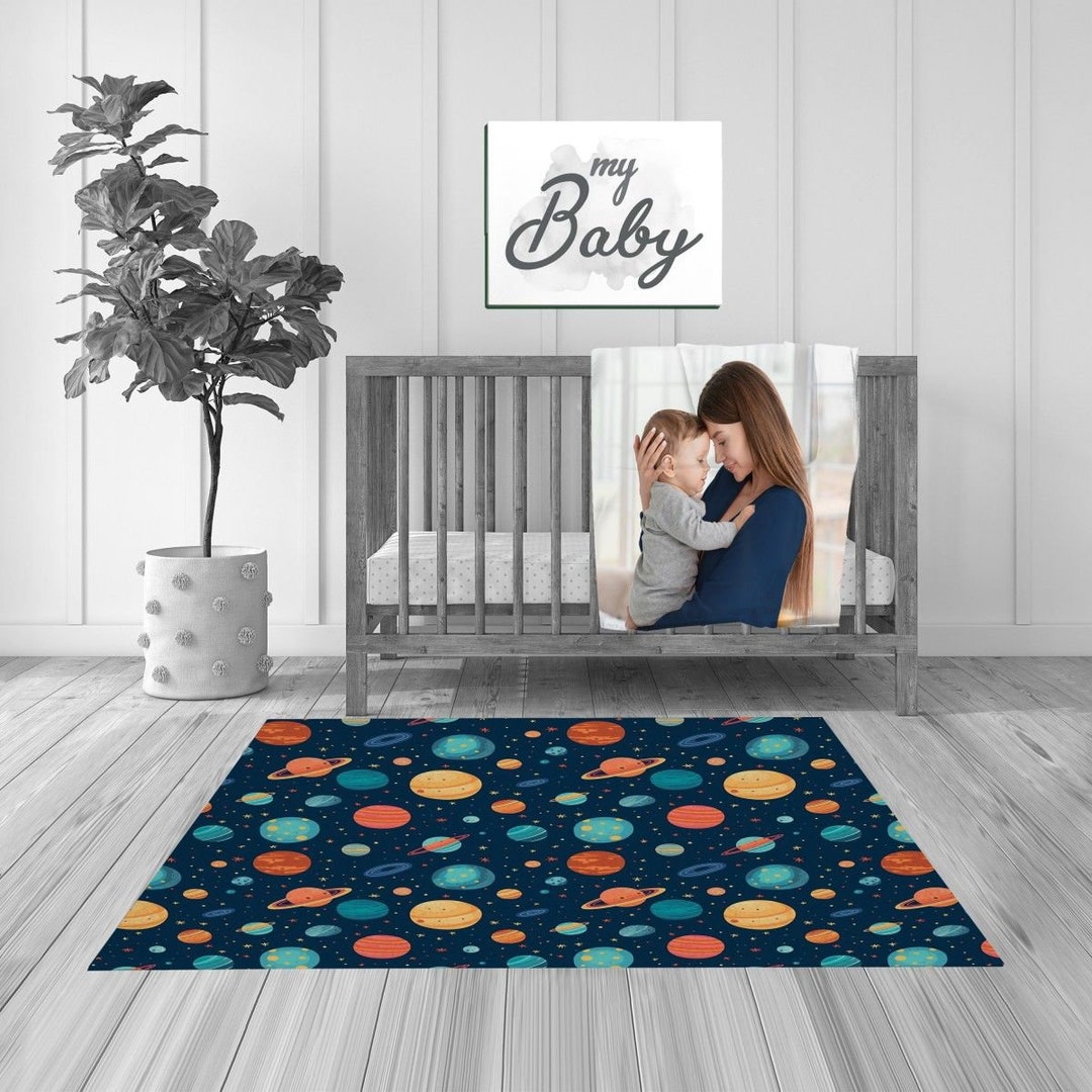 Solar System Nursery Decor Outer Space Nursery Rug Etsy