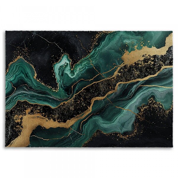 Gold Black Area Rug Etsy