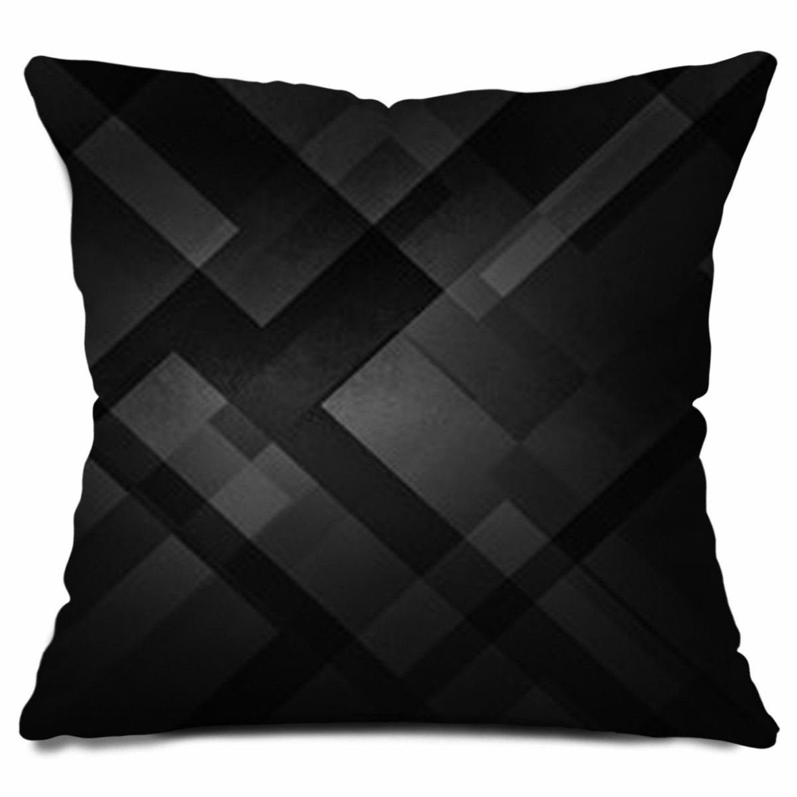 Black Pillows Black Decorative Pillows Black Geometric Throw Etsy