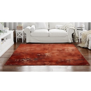 Terracotta Rugs Grunge Abstract Area Rugs Cement Concrete Floor Mats Rust Colored Living Room Rug Burnt Orange Rug