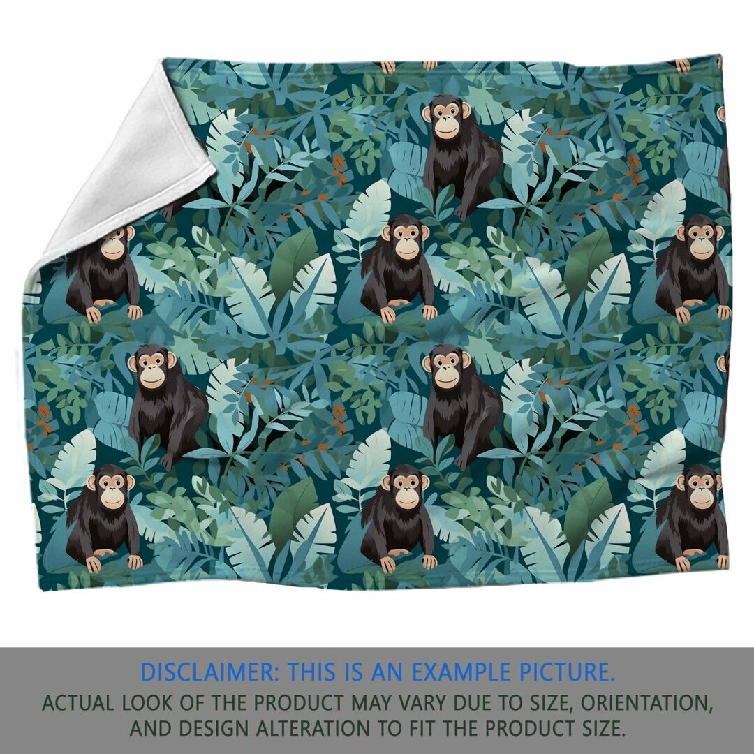 Chimpanzee Blanket Monkey Blankets Forest Animal Sherpa Etsy