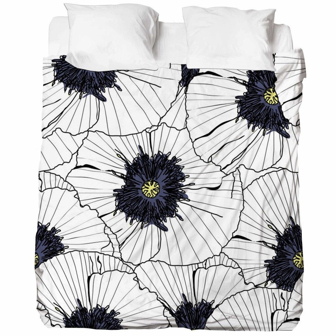 Minimalist Bed Sheets Black and White Bed Sheets White Etsy UK