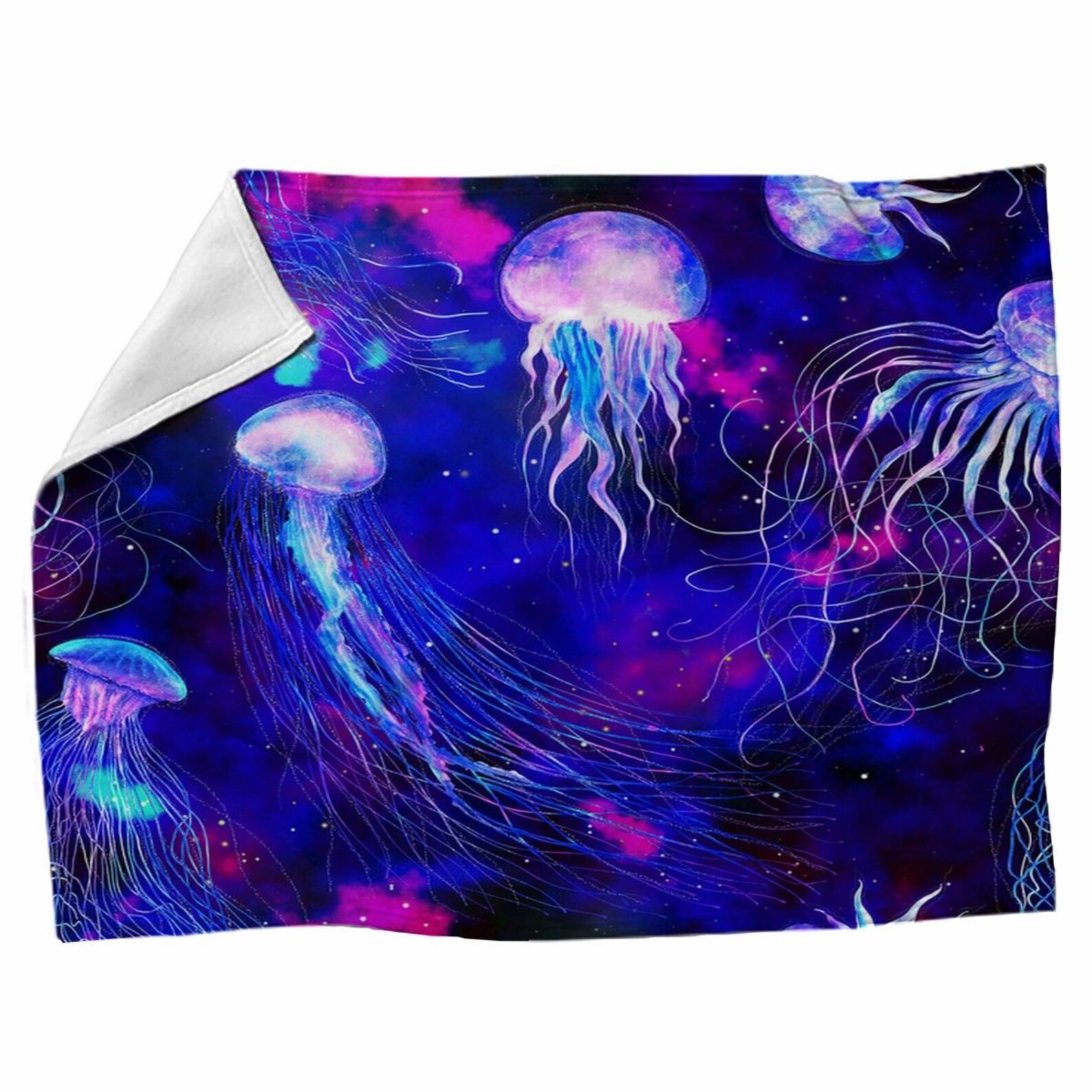 Jellyfish Blankets Jelly Fishes In Space Fleece Blanket Etsy