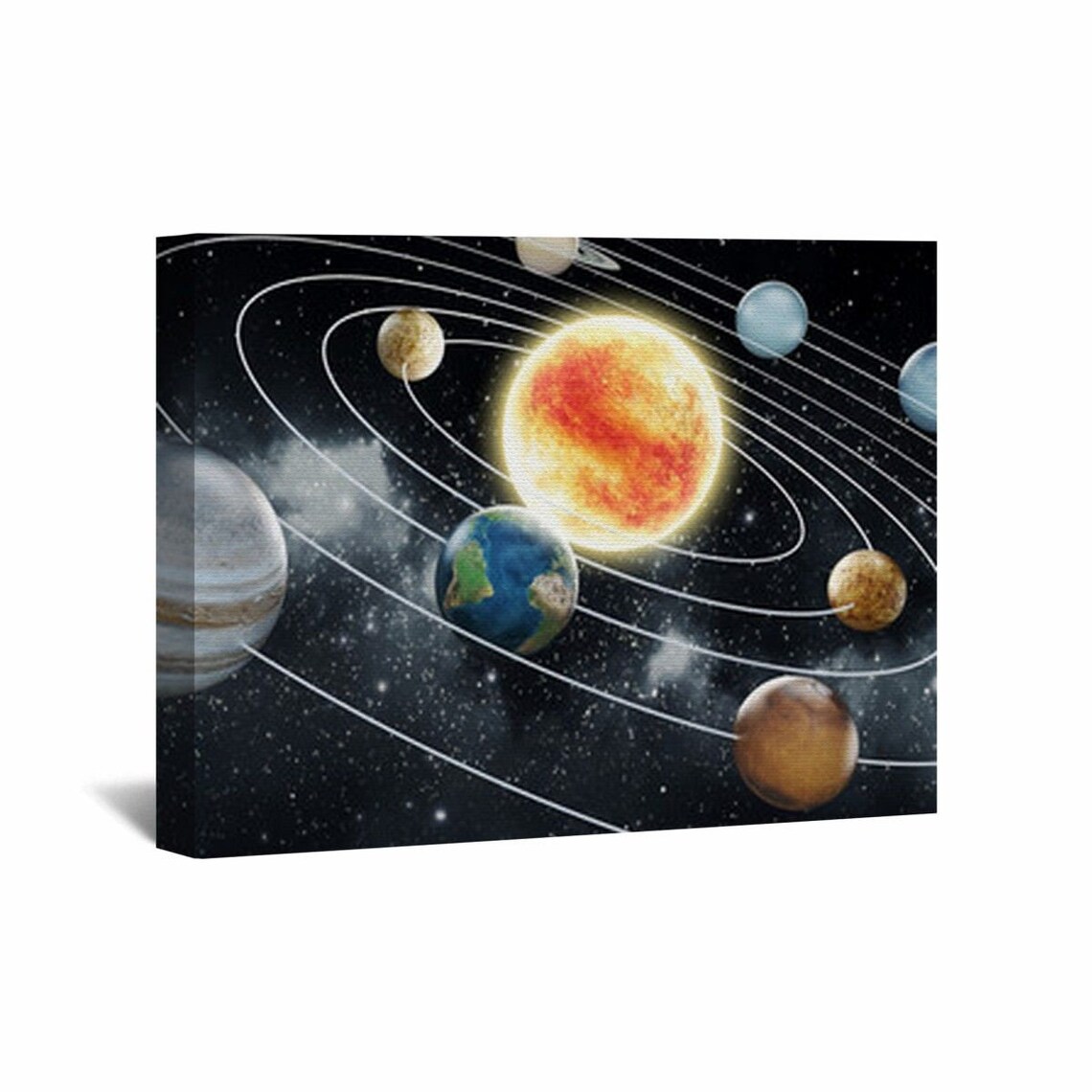 Solar System Canvas Wall Art Space Wall Art Solar System Etsy