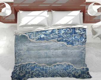 Denim Bedding Torn Floral Jeans 