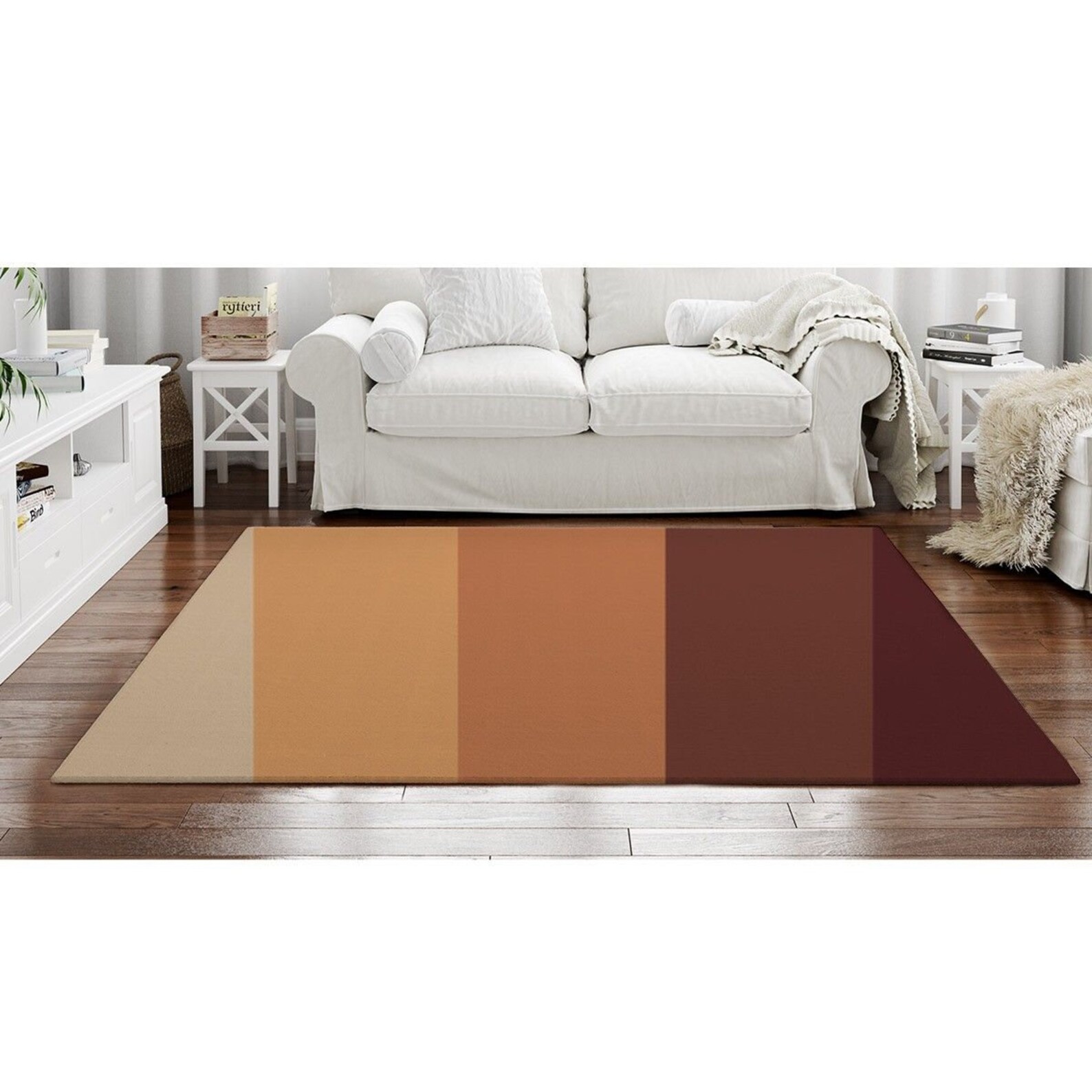 Gradient Striped Rug Earth Tone Area Rugs Brown Area Rugs Etsy UK