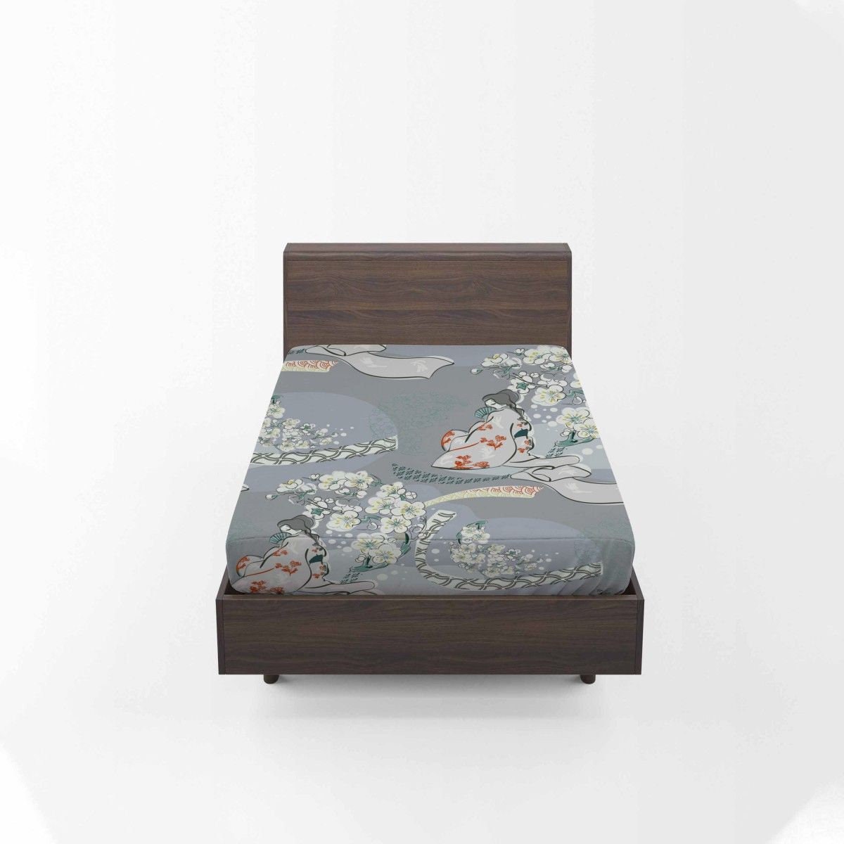 Japanese Bed Sheet Japanese Fitted And Top Sheet Geisha Etsy