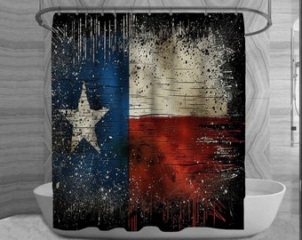 Texas Flag Shower Curtain Texas Bathroom Decor Texan Decor Flag Shower Curtain Custom Shower Curtains Texas Flag Print Shower Curtains