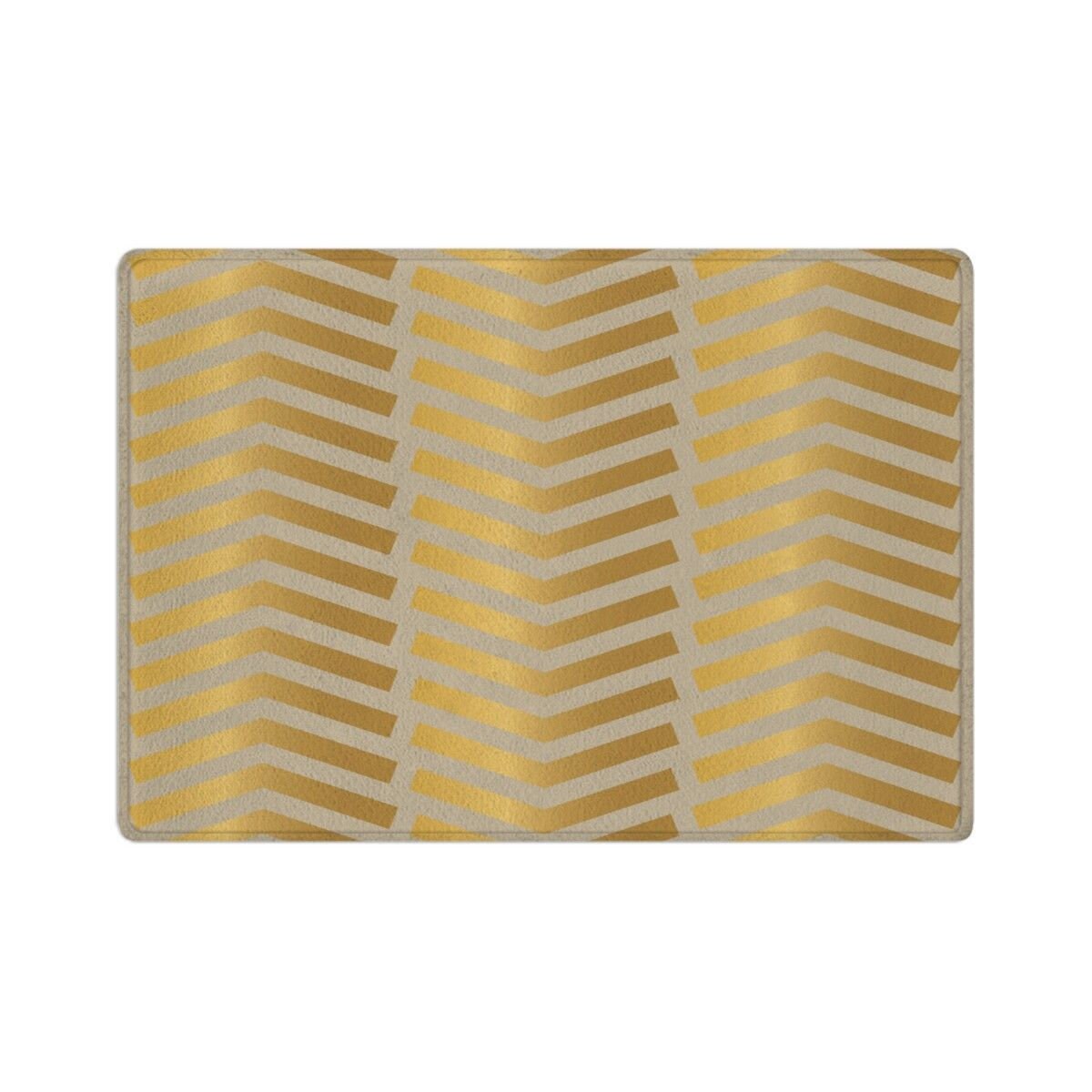 Gold Badematte geometrische Badematte Gold Fischgrät | Etsy