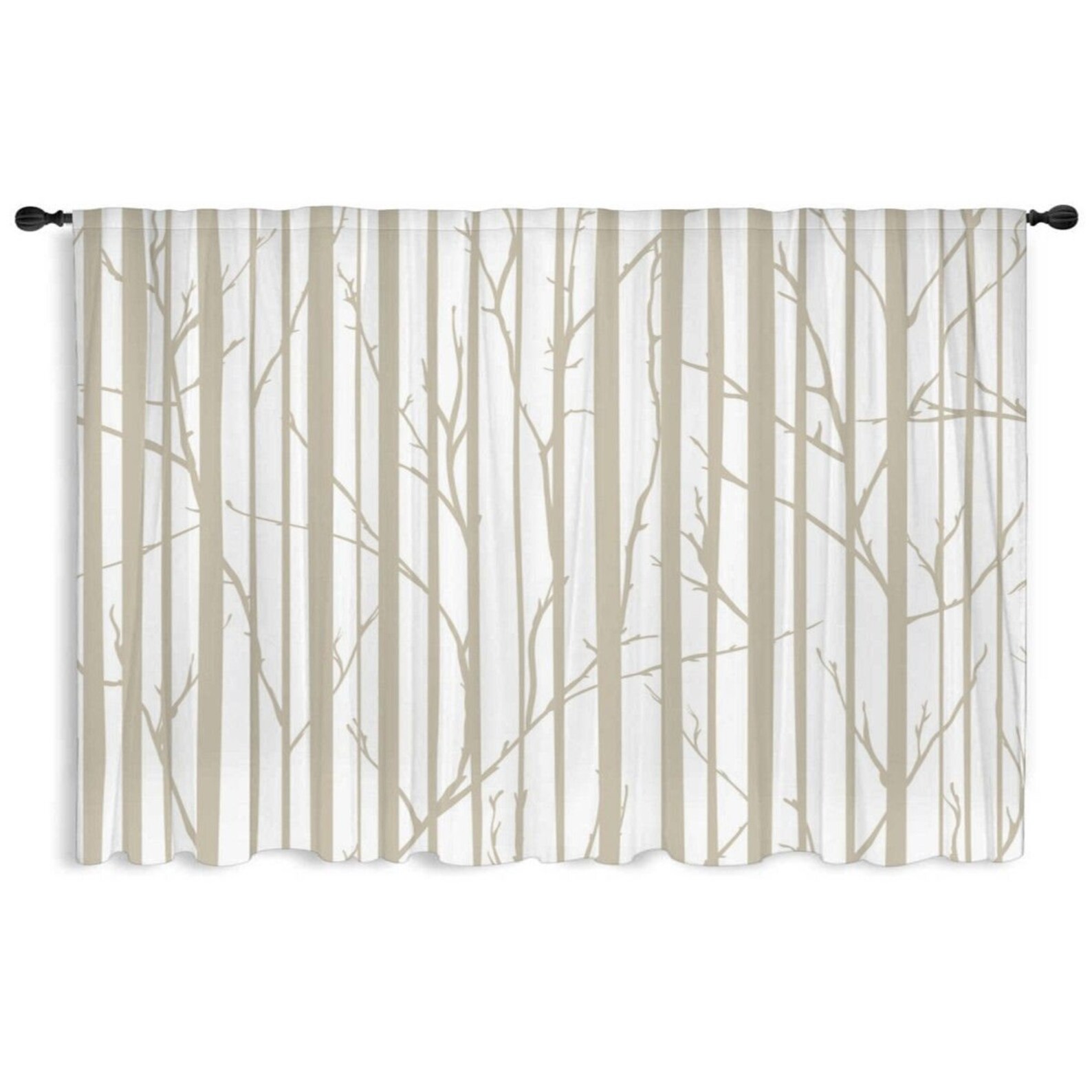 Tree Window Curtains Birch Tree Curtains Cream Curtains Etsy
