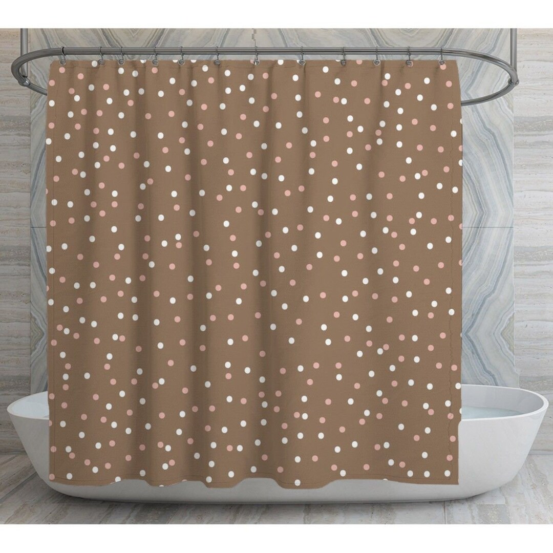 Beige Polka Dot Shower Curtains Small Circle Patterns Shower Curtain