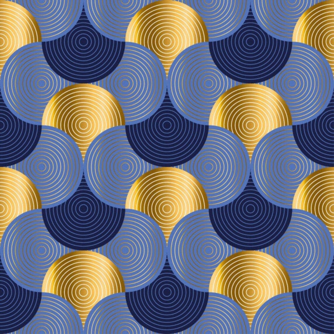 Blue and Gold Pattern Rug Navy Blue Area Rug Navy Blue and Etsy