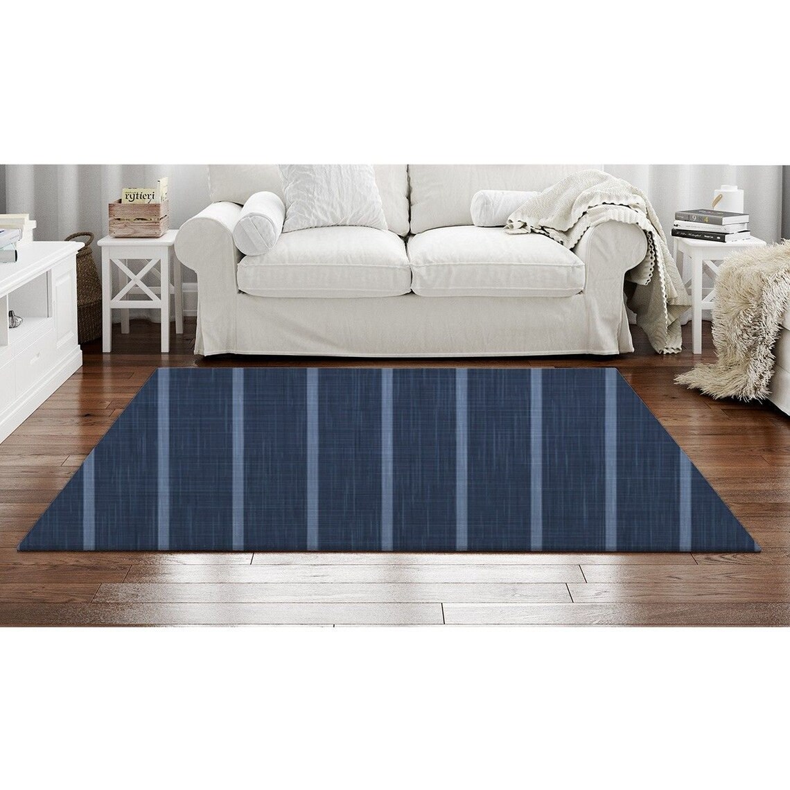 Blue rugs blue area rug striped rug stripe area rug blue Etsy
