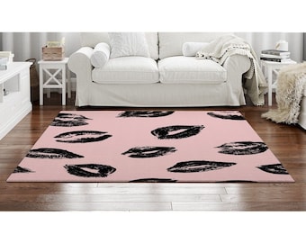 Pink and black rug deals