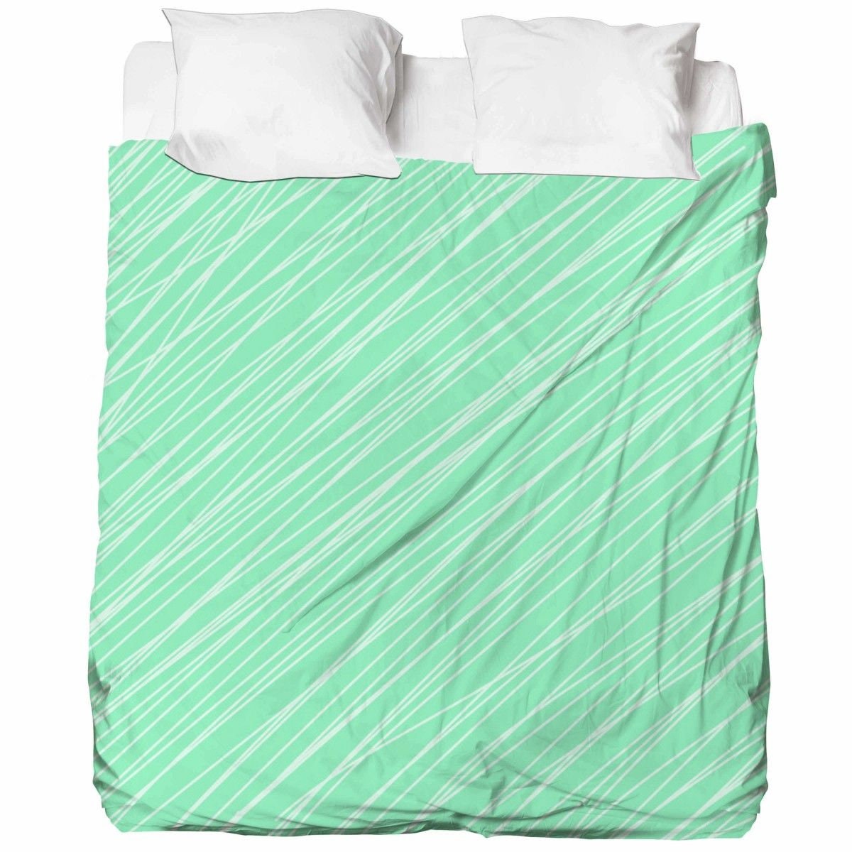 Green Flat Sheet Green Bed Sheets Green Bedding White And Etsy