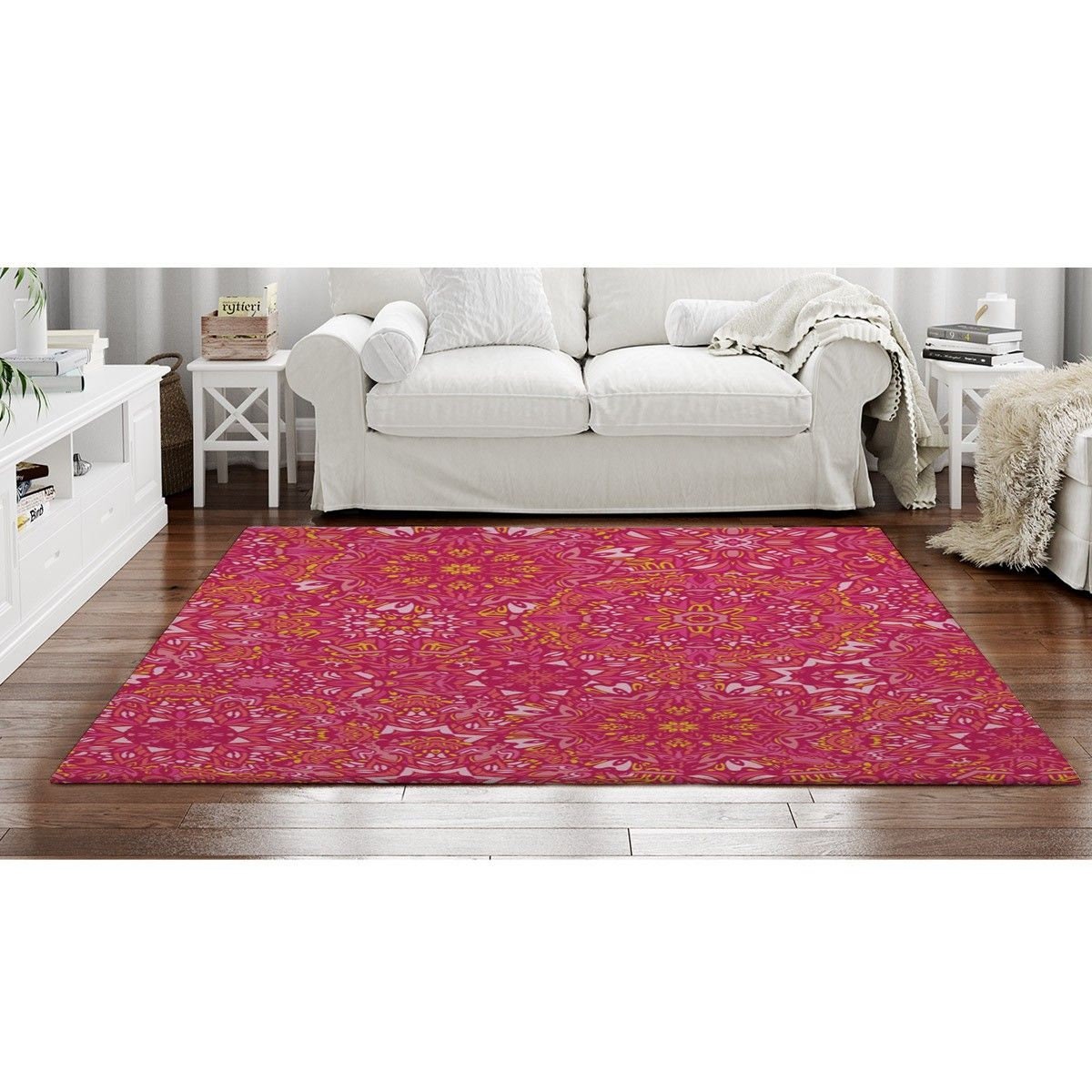 Pink Rugs Pink Area Rug Pink Medallion Area Rugs Medallion Etsy