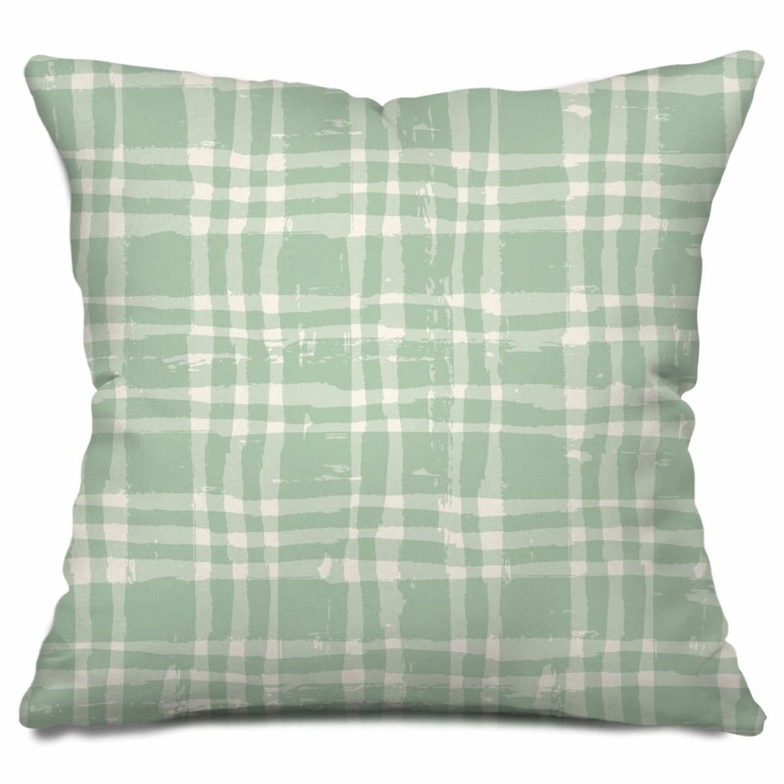 Mint Pillow Mint Plaid Throw Pillows Plaid Pattern Pillows Etsy