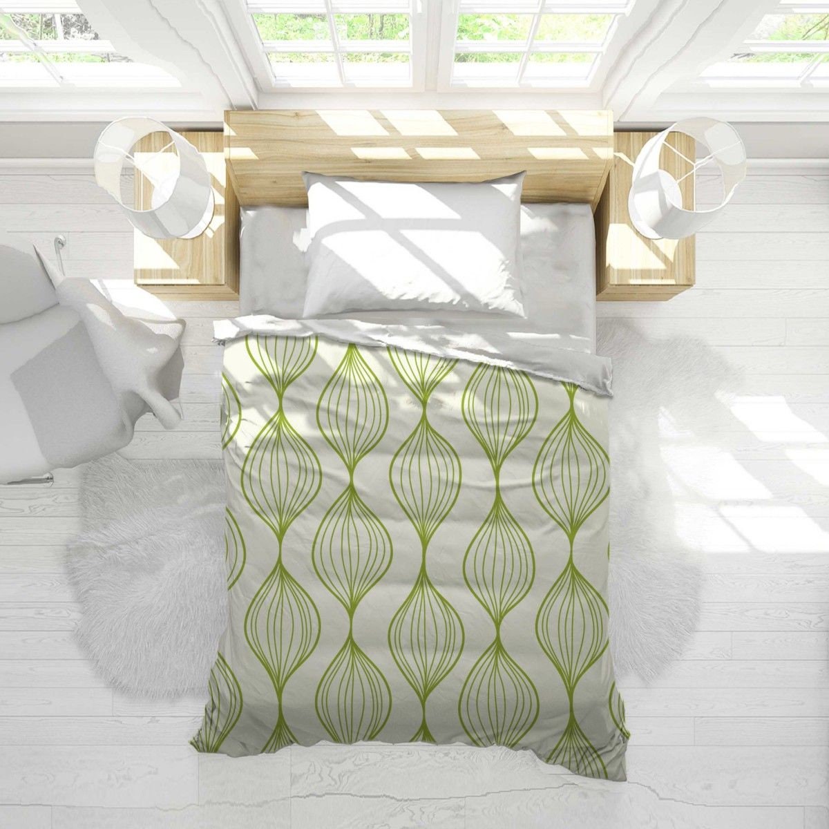 Emerald Green Duvets Emerald Green Bedding White Duvet | Etsy