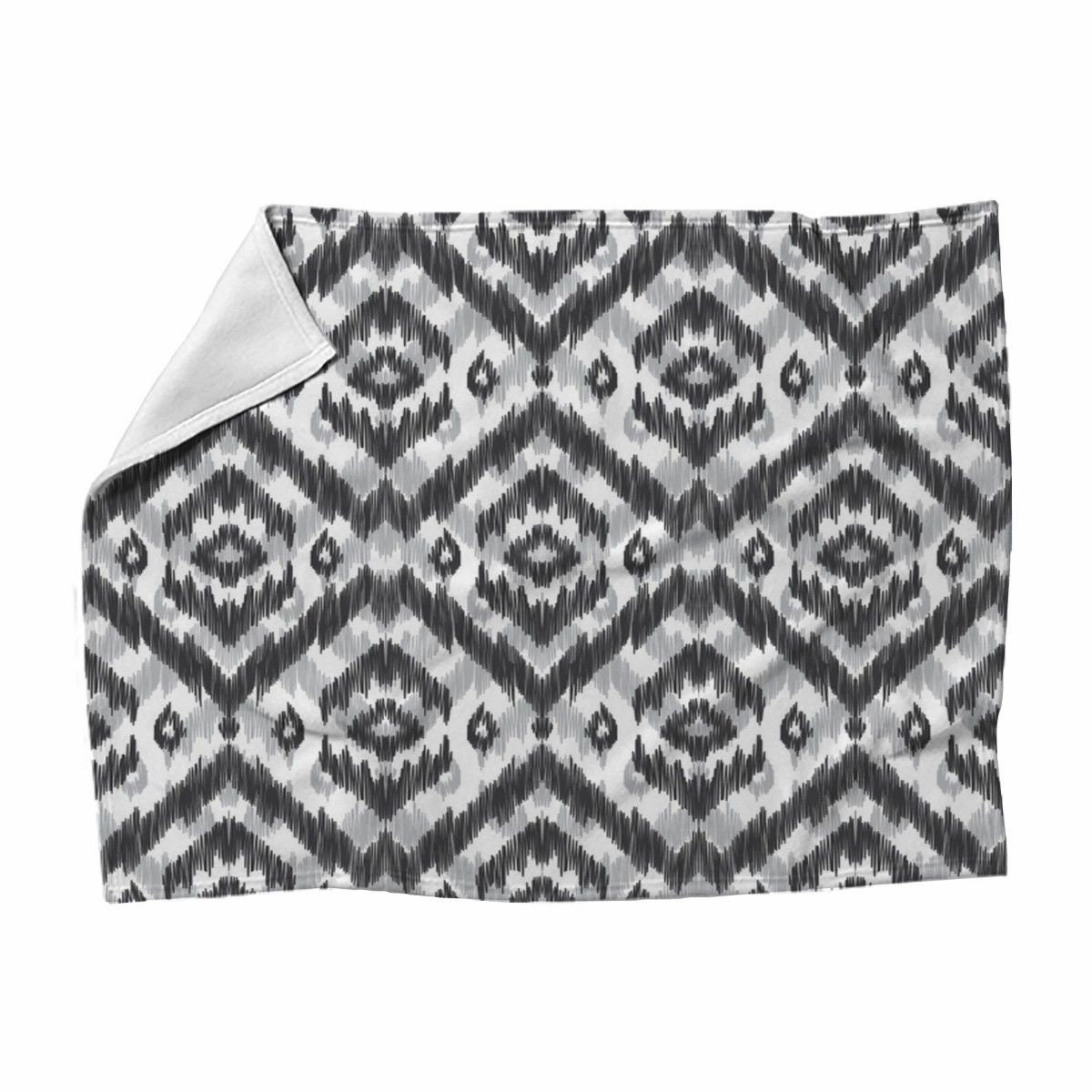 Gray Blankets Gray And White Blanket Gray Ikat Blankets Etsy