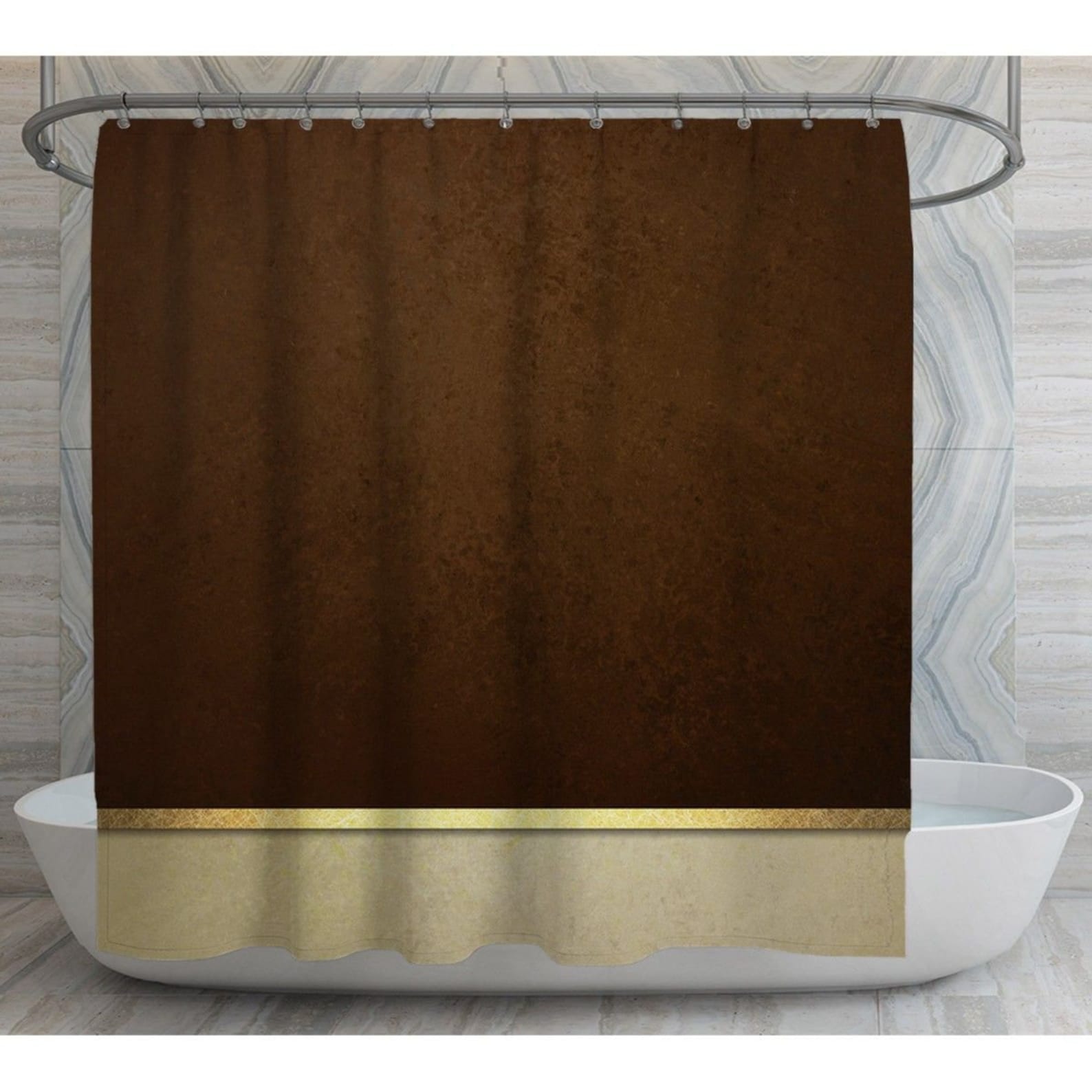 Brown and Gold Shower Curtain Dark Brown Shower Curtains Etsy