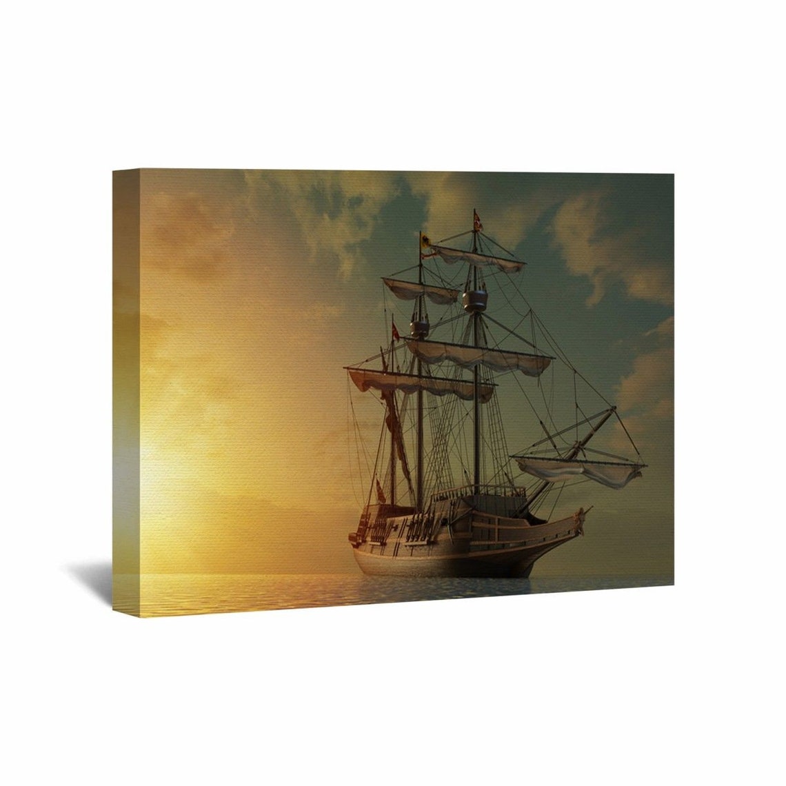 Sailing Ship Canvas Wrap Ship Wall Decor Ship Wall Art Etsy