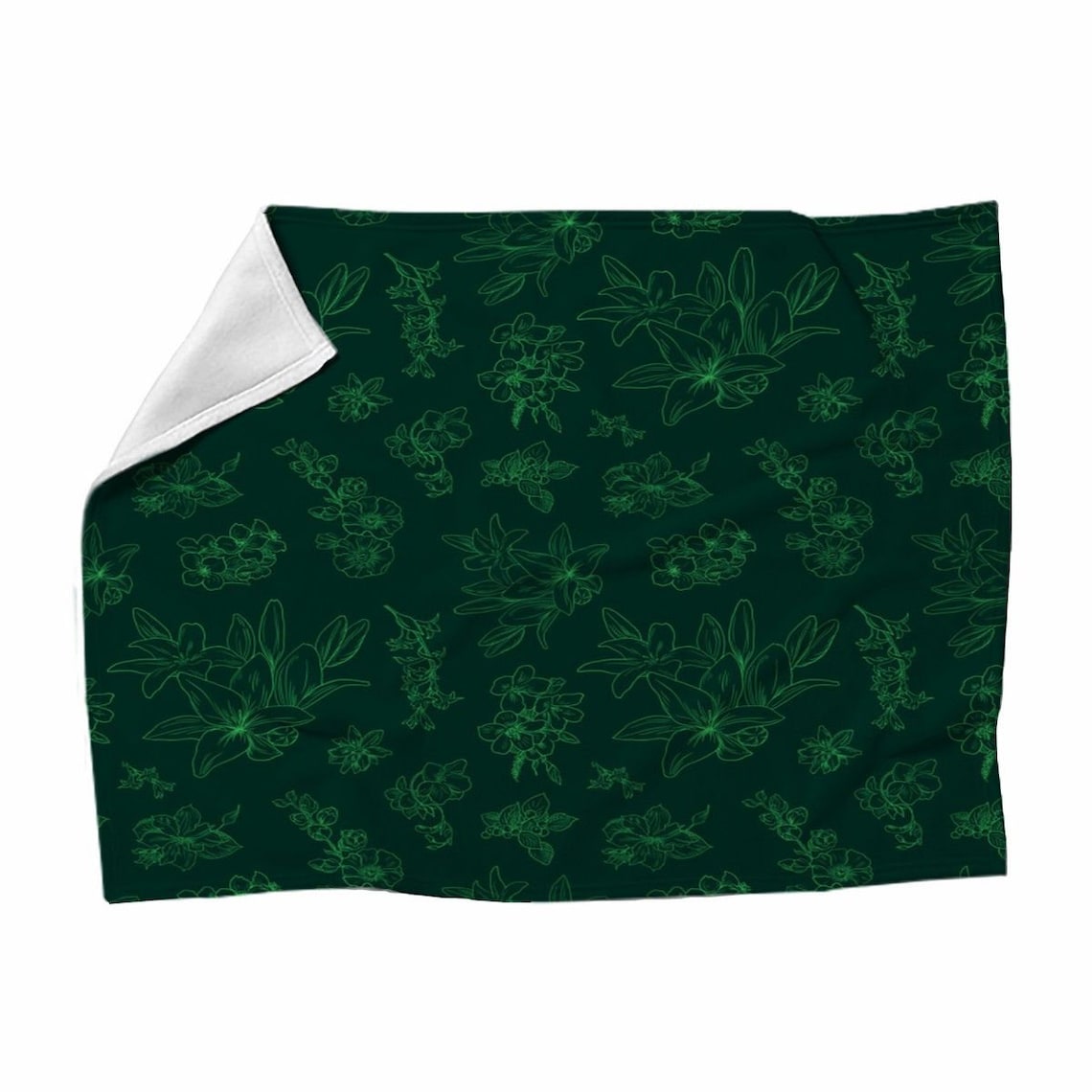 Emerald Green Blankets Emerald Green Toile Blankets Toile Etsy