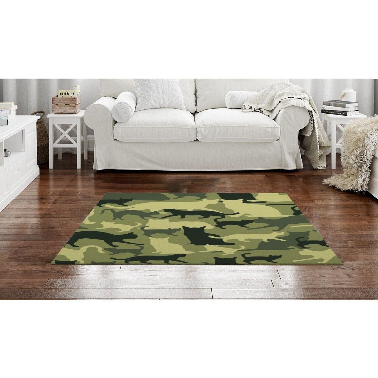 Cat area rug cat rug camo rug olive green area rug moss Etsy