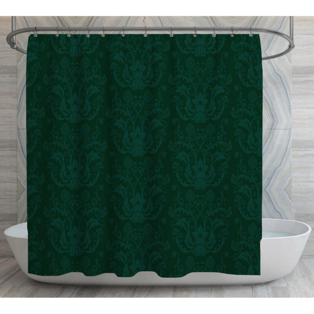 Emerald Green Shower Curtains Vintage Shower Curtain Emerald Green