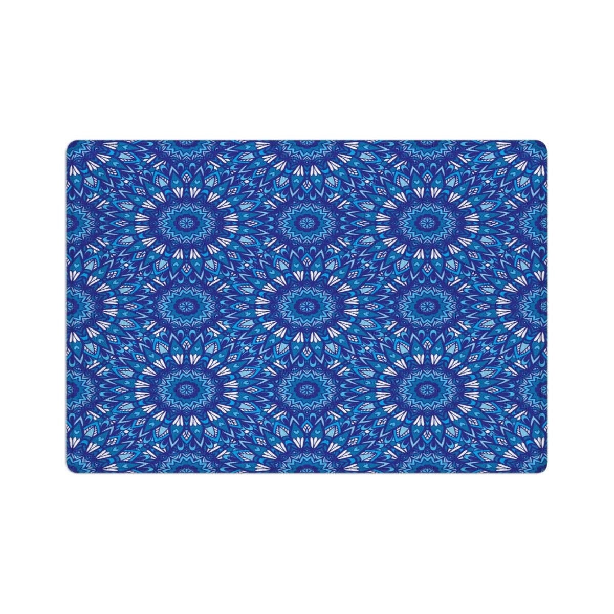 Blue medallion bath mat medallion pattern bath mat floral Etsy
