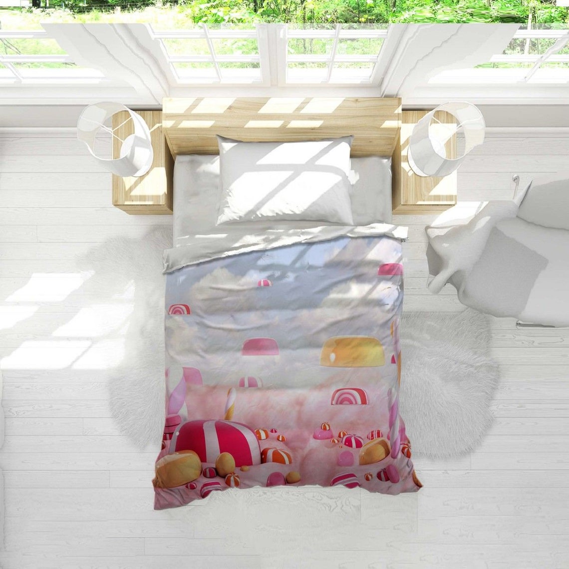 Candy Comforter Candy Bedding Candy Land Comforter Pink Etsy