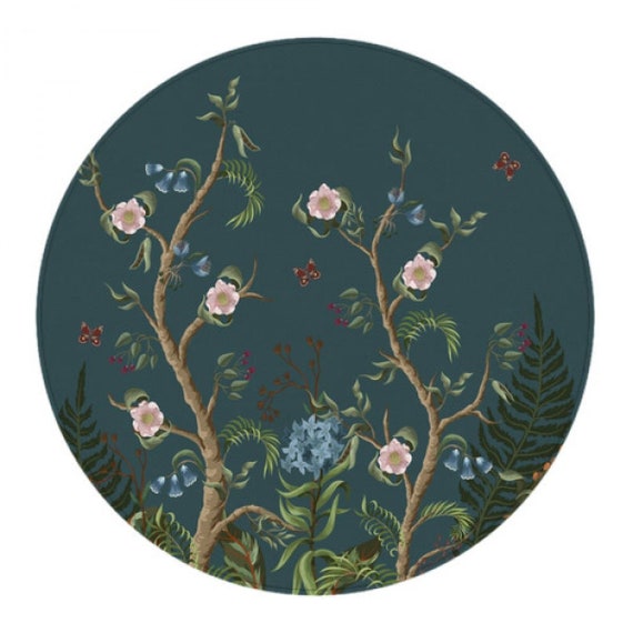 Chinoiserie Round Rugs Flowers And Erflies Circle Australia Chinoiserie Round Rugs Flowers And, Teal Round Rug Australia