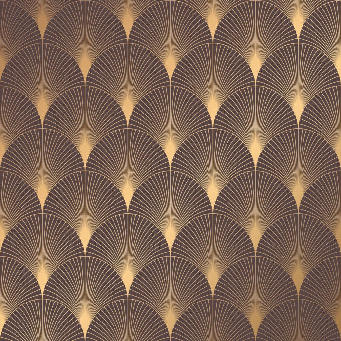 Brown and Gold Shower Curtain Art Deco Shower Curtain Etsy