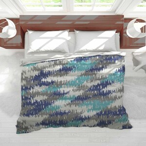 Graues und blaues Tröster graues und blaues Ikatmuster | Etsy