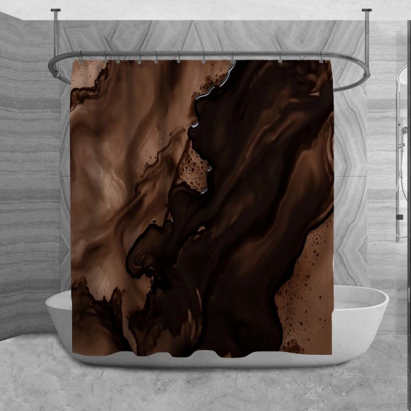 Brown Abstract Shower Curtains Liquid Dark Brown Print Shower Curtain Chocolate Brown Shower Curtains Hickory Abstract Shower Curtain