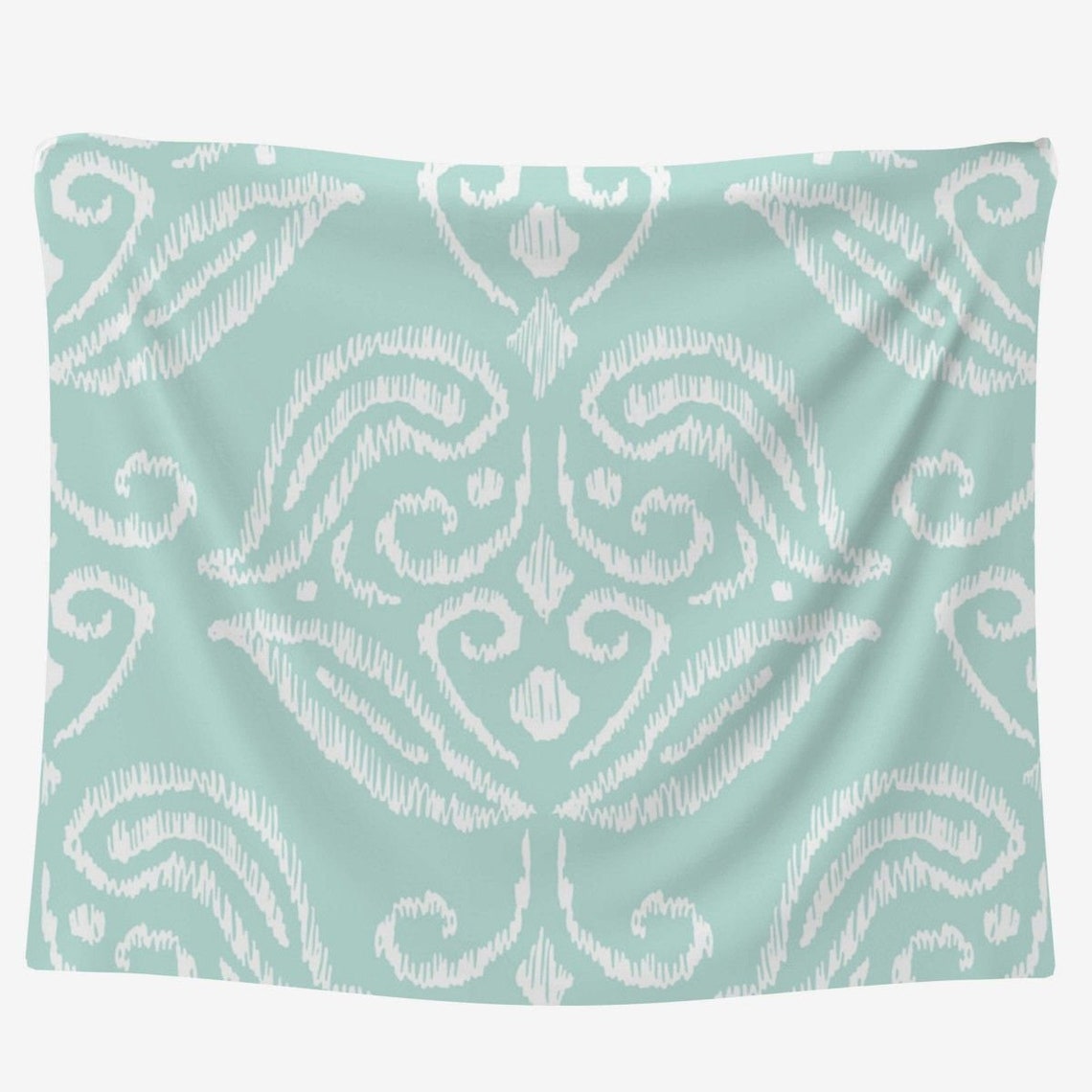 Mint Fabric Mint Damask Fabric Damask Pattern Fabric By The Etsy