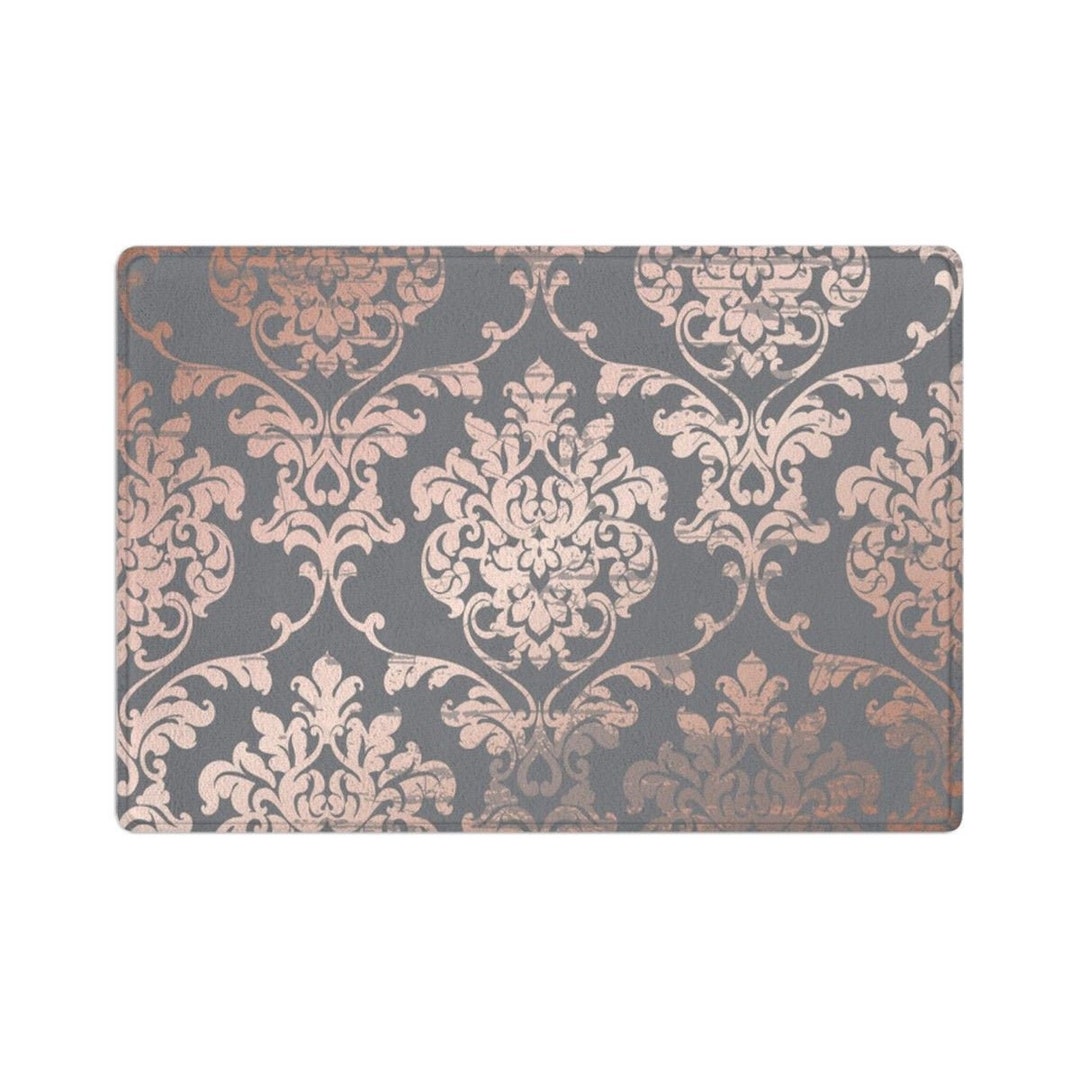 Grey and Pink Bath Mats Vintage Bath Mat Grey and Pink Etsy