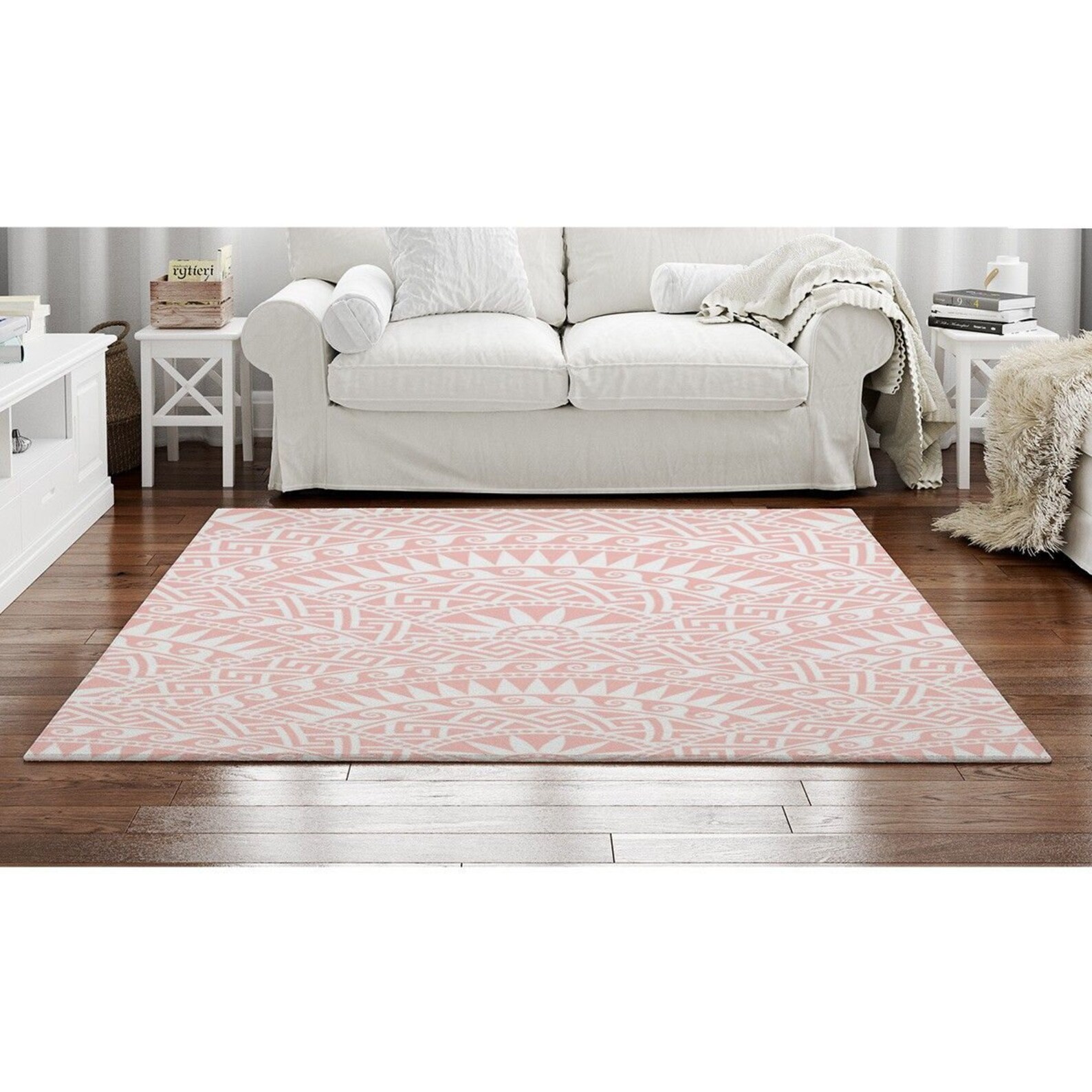 Peach Rugs Tribal Area Rug Peach Greek Key Area Rug Greek Etsy