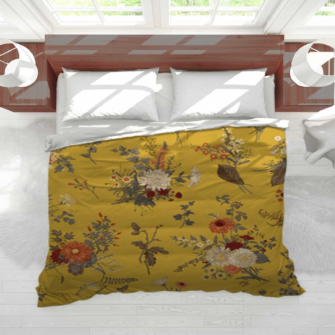 Yellow Comforter Yellow Toile Pattern Comforters Toile De Etsy