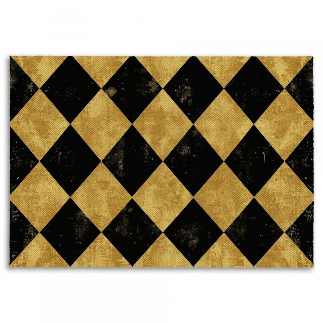 Black and Gold Harlequin Rugs Harlequin Pattern Rugs Harlequin Area