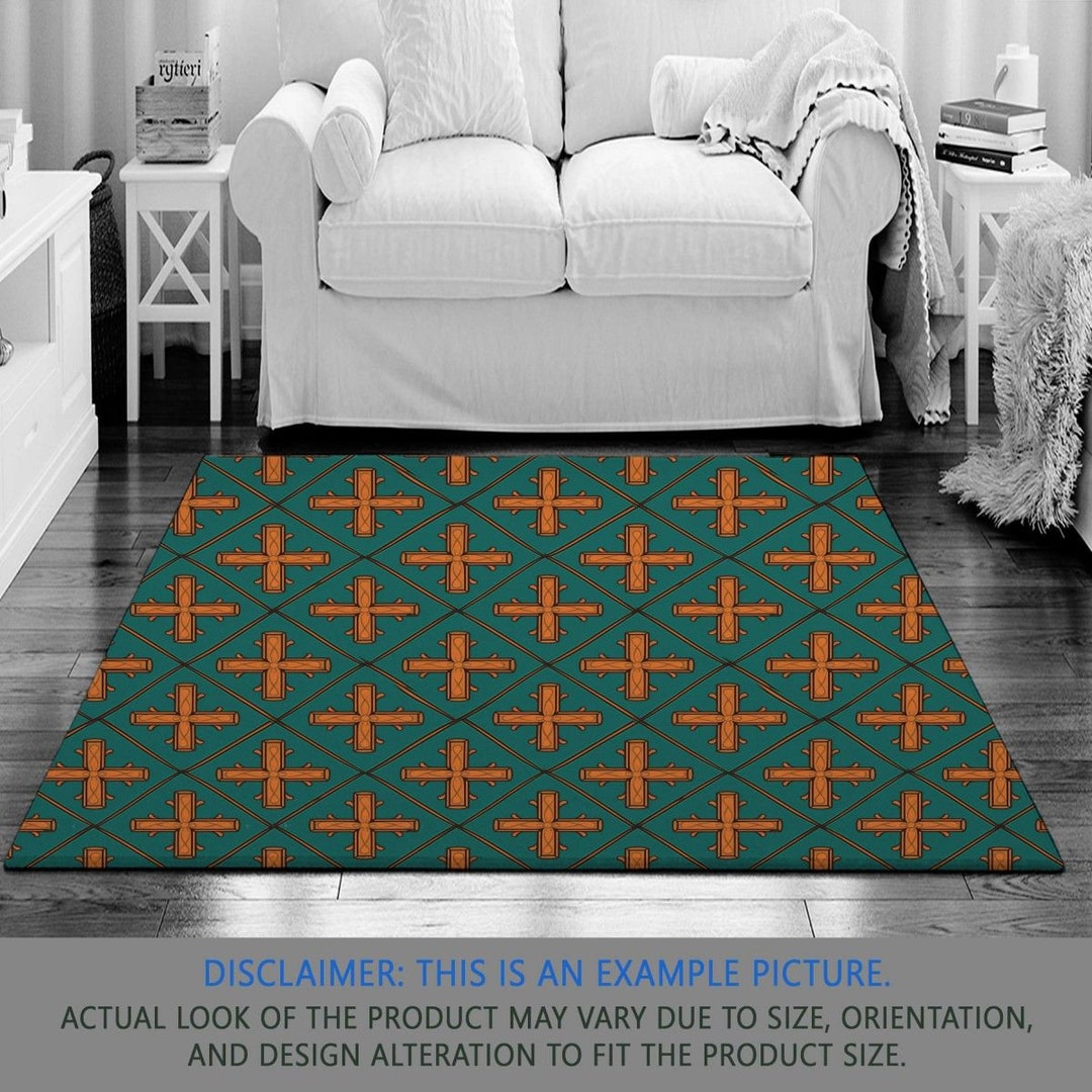 Christian Rug Faith Rugs Brown Cross Area Rug Rustic Living Etsy